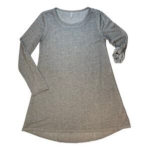 Z Supply Heather Gray Long Sleeve Tunic Top Sz M Roll Tab Casual Layering Y2K